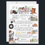 Bachelorette Weekend Itinerary | Nashville Invitation<br><div class="desc">You're getting married! Or your best friend is. Either way, you get to plan a dream vacation with your BFFs. Take your “last fling before the ring” on the road with a unforgettable trip. Our watercolor travel itinerary cards will have the girls packing their bags for an unforgettable weekend!!! Add...</div>