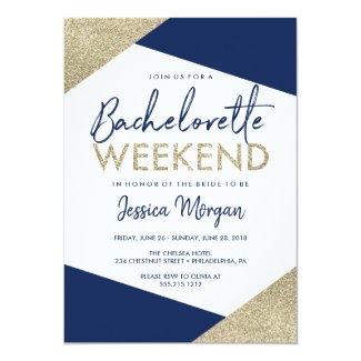 Bachelorette Weekend Itinerary Navy Invitation