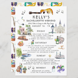 Bachelorette Weekend Itinerary New Orleans Invitation