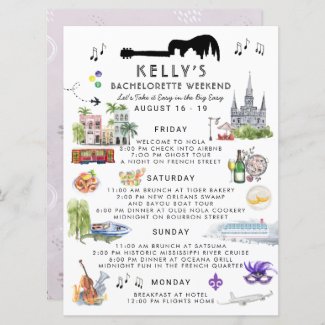 Bachelorette Weekend Itinerary | New Orleans Invitation