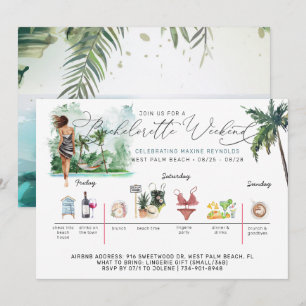 Bachelorette Weekend Itinerary   Palm Beach Invitation