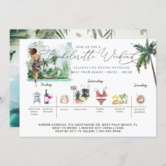 Bachelorette Weekend Itinerary | Palm Beach Invitation