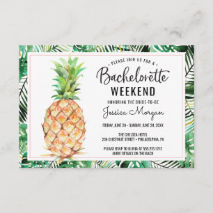 Bachelorette Weekend Itinerary Pineapple Tropical Invitation