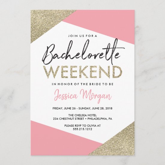 Bachelorette Weekend Itinerary Pink and Gold Program