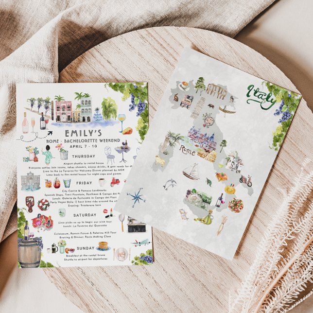 Bachelorette Weekend Itinerary | Rome, Italy Invitation (Creator Uploaded)