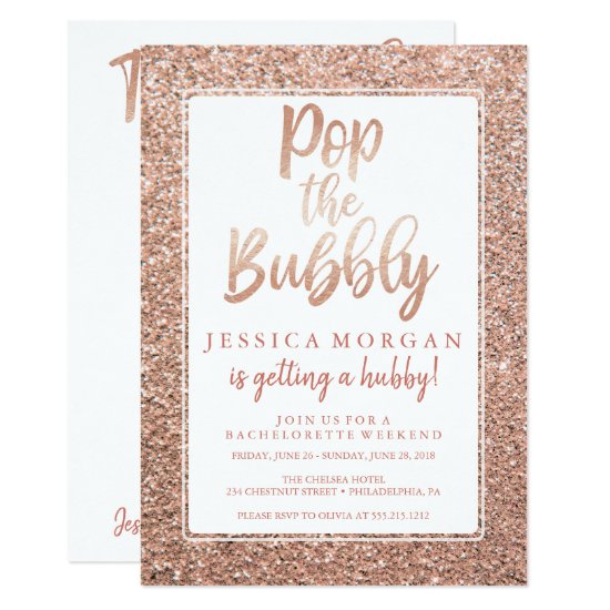 Bachelorette Weekend Itinerary Rose Gold Invitation