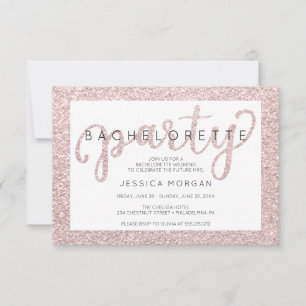 Bachelorette Weekend Itinerary Rosé Gold Invite