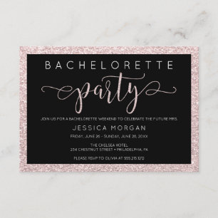 Bachelorette Weekend Itinerary Rosé Gold Invite