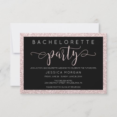 Bachelorette Weekend Itinerary Ros Gold Invite