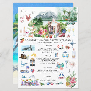 Bachelorette Weekend Itinerary Saint Barthélemy Invitation
