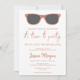 Bachelorette Weekend Itinerary Sunglasses Invitation