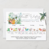 Bachelorette Weekend Itinerary | Tropical Palm Invitation (Front)