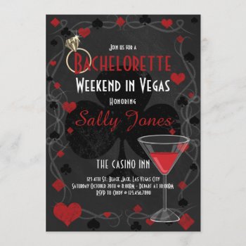Bachelorette Weekend Las Vegas Party Invitation by chandraws at Zazzle