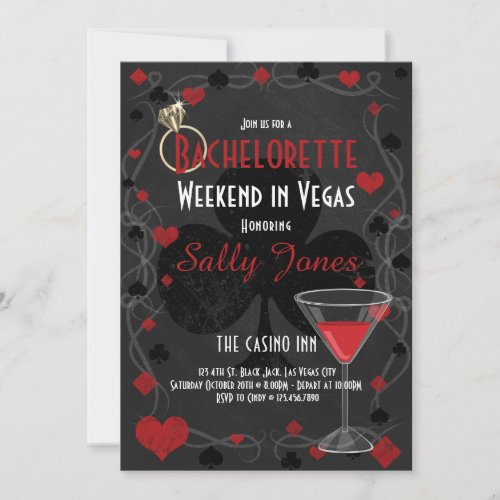 Bachelorette Weekend Las Vegas Party Invitation