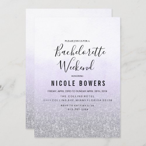 Bachelorette Weekend Lavender Invitation