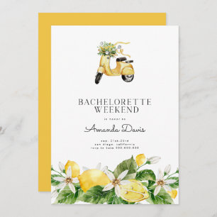 Bachelorette Weekend Lemon Mediterranean Yellow Invitation