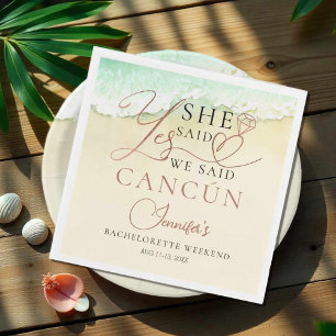 Bachelorette Weekend Napkins Cancun Beach