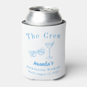 Bachelorette Weekend Party Crew Beach Blue Can Cooler