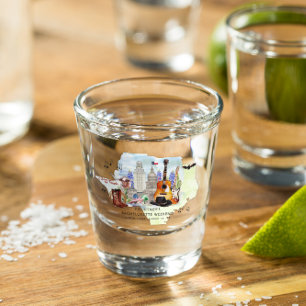 Bachelorette Weekend Party Favor   Austin, Texas Shot Glass