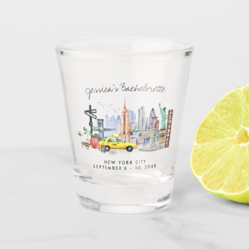 Bachelorette Weekend Party Favor  New York Shot Glass
