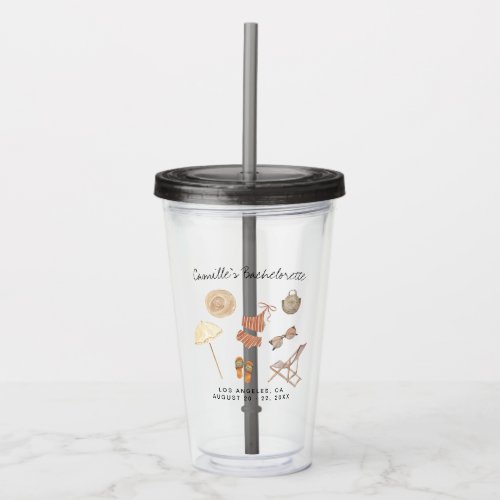 Bachelorette Weekend Party Favor Personalized  Acrylic Tumbler