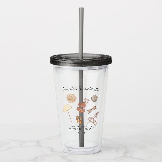 Bachelorette Weekend Party Favor Personalized  Acrylic Tumbler (Front)