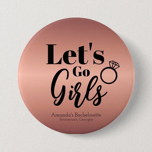 Bachelorette Weekend Party Favor Personalized Button (Front)