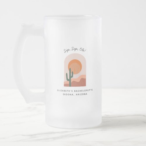 Bachelorette Weekend Party Favor Personalized  Frosted Glass Beer Mug