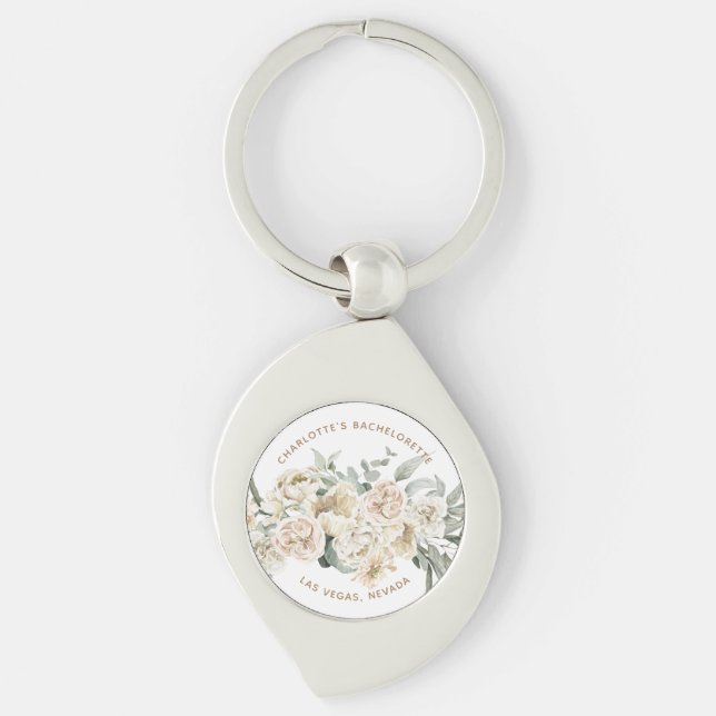 Bachelorette Weekend Party Favor Personalized Gift Keychain (Front)