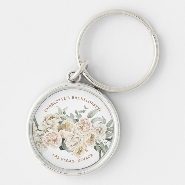 Bachelorette Weekend Party Favor Personalized Gift Keychain (Front)