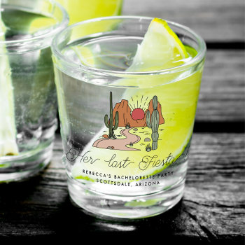 Bachelorette Weekend Party Fiesta Personalized Shot Glass by AtelierAdair at Zazzle