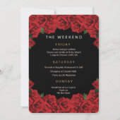 Bachelorette Weekend Party Itinerary Invitation (Back)