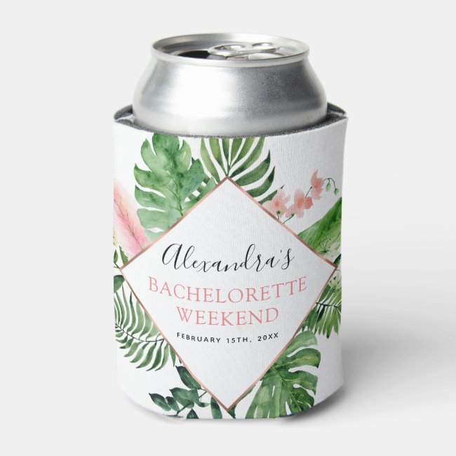 Bachelorette Weekend Party Tropical Palms Can Cooler