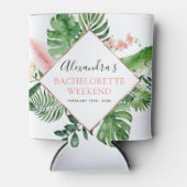 Bachelorette Weekend Party Tropical Palms Can Cooler (Front)