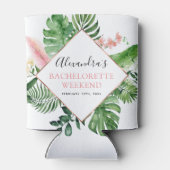 Bachelorette Weekend Party Tropical Palms Can Cooler (Back)