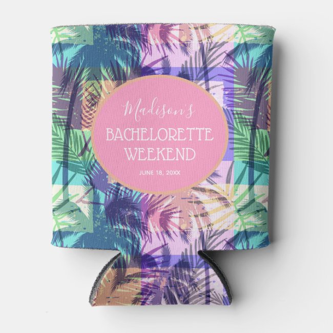 Bachelorette Weekend Party Tropical Palms Can Cooler