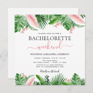 Bachelorette Weekend Party Tropical Palms Invitation