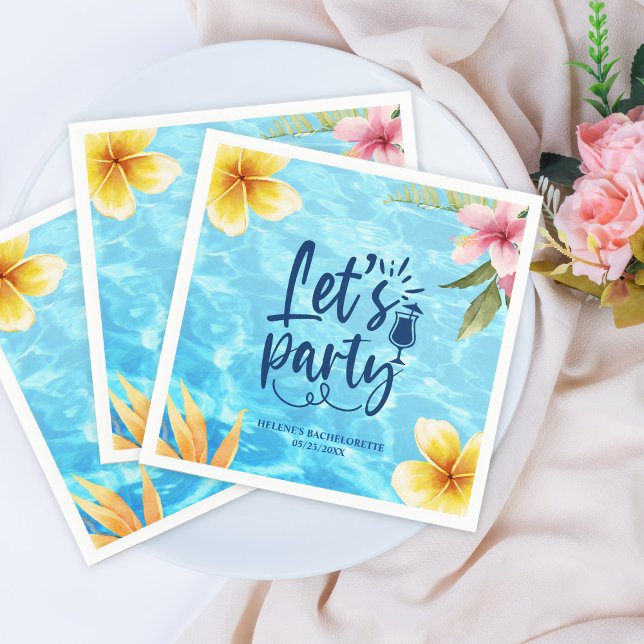 Bachelorette Weekend Personalized Pool Party Napkins (Bachelorette Weekend Personalized Pool Party Napkins)