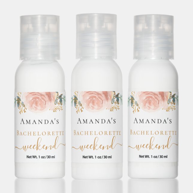 Bachelorette weekend rose gold floral spa wellness hand lotion (Set)