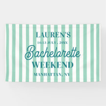 Bachelorette Weekend Teal Blue Striped