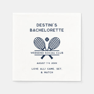 Bachelorette Weekend Tennis Club Party Custom Napkins