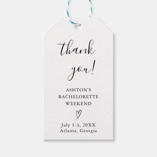 Bachelorette Weekend Thank you  Gift Tags