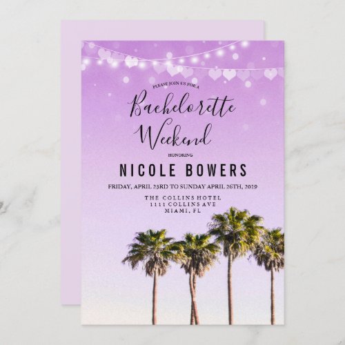 Bachelorette Weekend Tropical Invitation