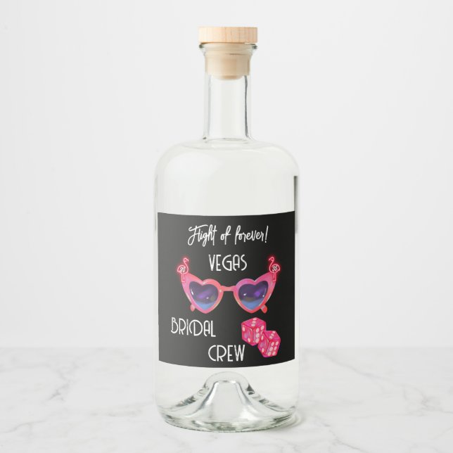 Bachelorette Weekend Vegas Pink Personalized Liquor Bottle Label (Front)