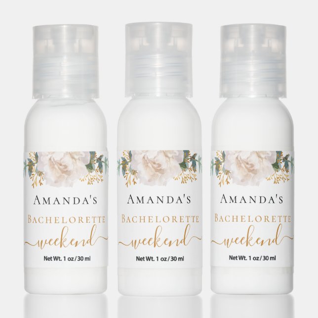 Bachelorette weekend white floral spa wellness hand lotion (Set)