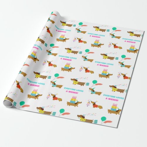 Bachelorette Wiener and Dachshund Themed Party Box Wrapping Paper