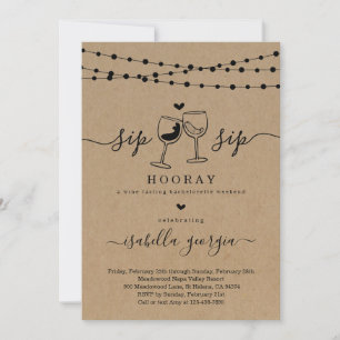 Bachelorette Wine Tasting Weekend Itinerary Invitation