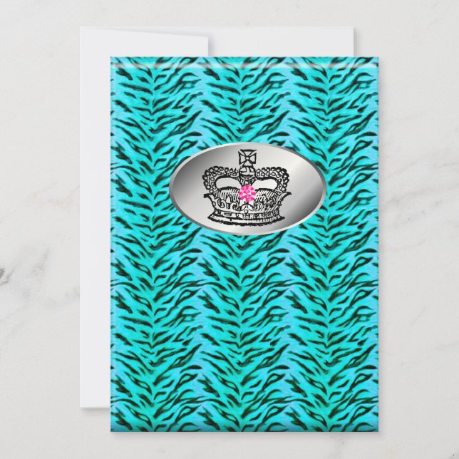 Bachelorette Zebra Jewelry Crown Party Invite PB (Front)