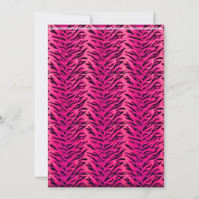 Bachelorette Zebra Lace Party Invite Hot Pink (Front)