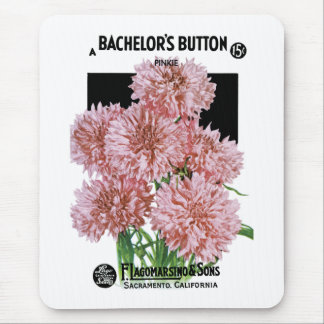 Bachelor's Button Seed Packet Label Mouse Pad